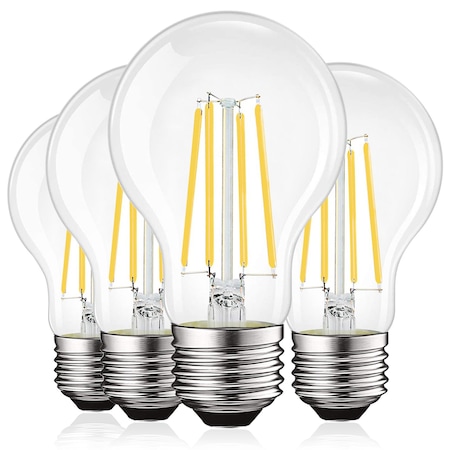 Luxrite A19 LED Edison Light Bulbs 12W 100W Equivalent 1600LM 5000K Bright White Dimmable E26 Base, 4PK LR21663-4PK